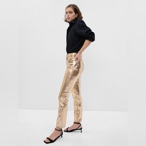 GAp Metallic High Rise Vegan Leather Vintage Slim Jeans 6P